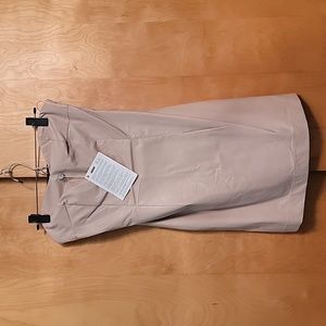 merci Faux Leather Blush Rose Strapless Dress